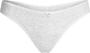 Lightweight Cotton Lace Trim Thong