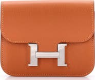 Pre-Owned Hermes Constance Slim Wallet Evercolor