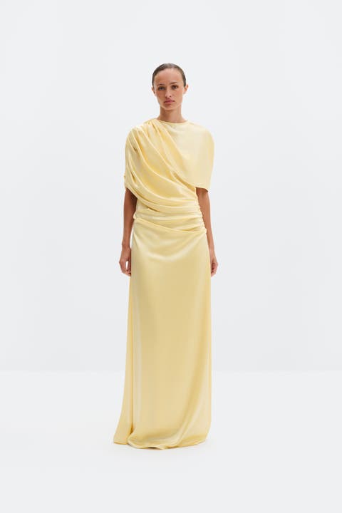 Cassia Draped Fitted Maxi Dress