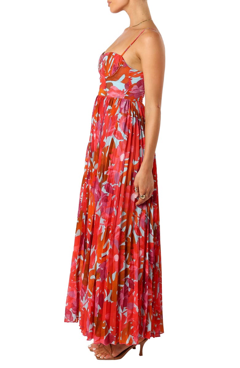 Petal & Pup Achanti Print Pleated Maxi Dress, Alternate, color, Pink Azalea