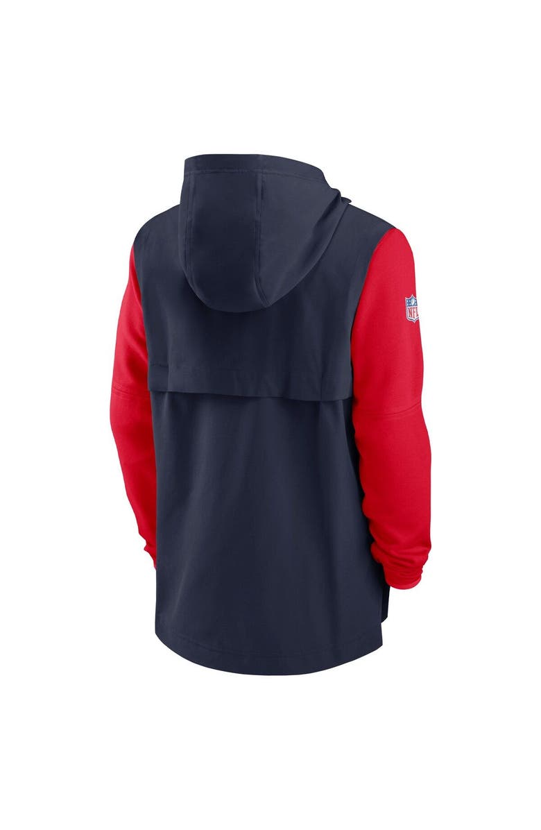 Nike Men's Nike Navy/Red New England Patriots Sideline Player Quarter-Zip Hoodie, Alternate, color, 