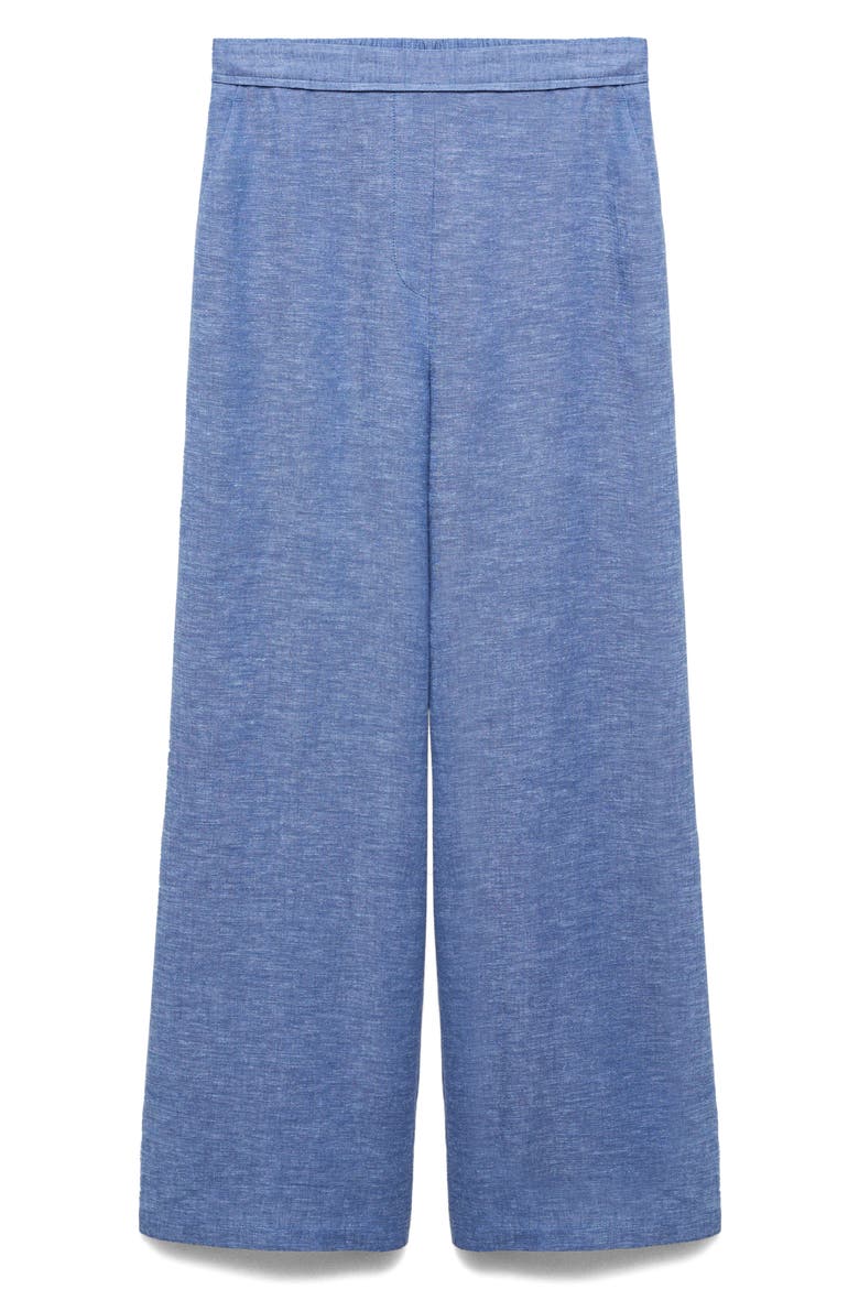Linen Blend Straight Leg Pants, Alternate, color, BLUE