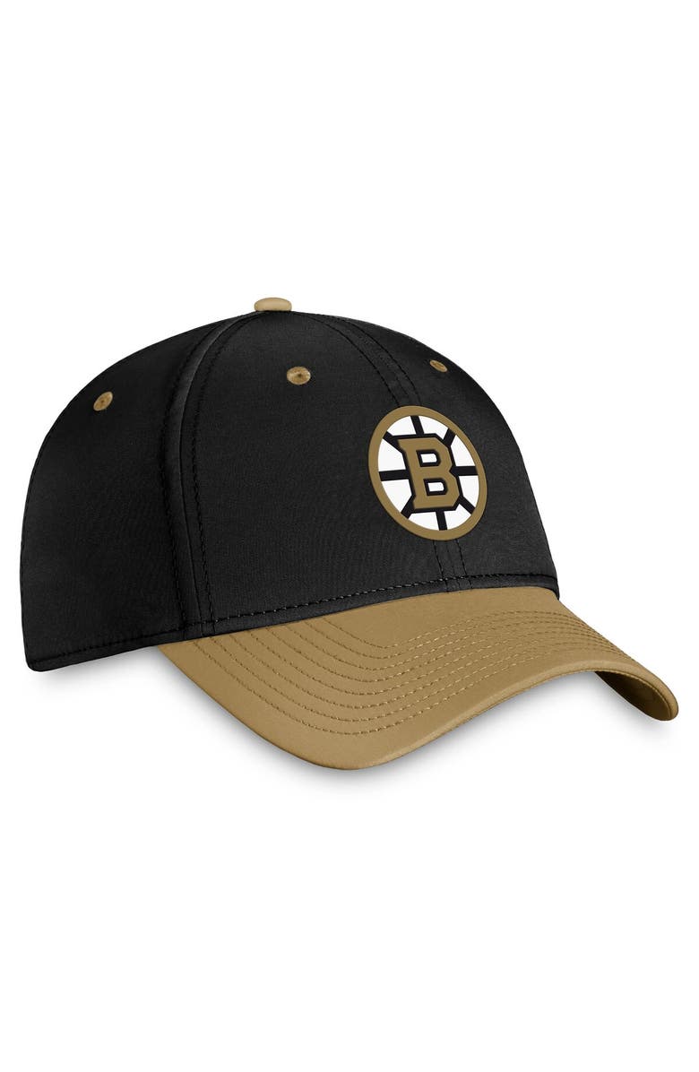 FANATICS Men's Fanatics Branded Black/Gold Boston Bruins Authentic Pro Rink Two-Tone Flex Hat, Alternate, color,