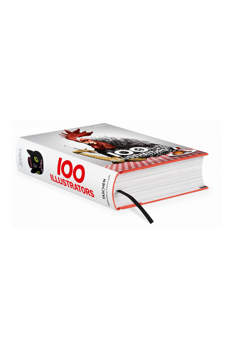 100 Illustrators English French German Book, Alternate, color, White