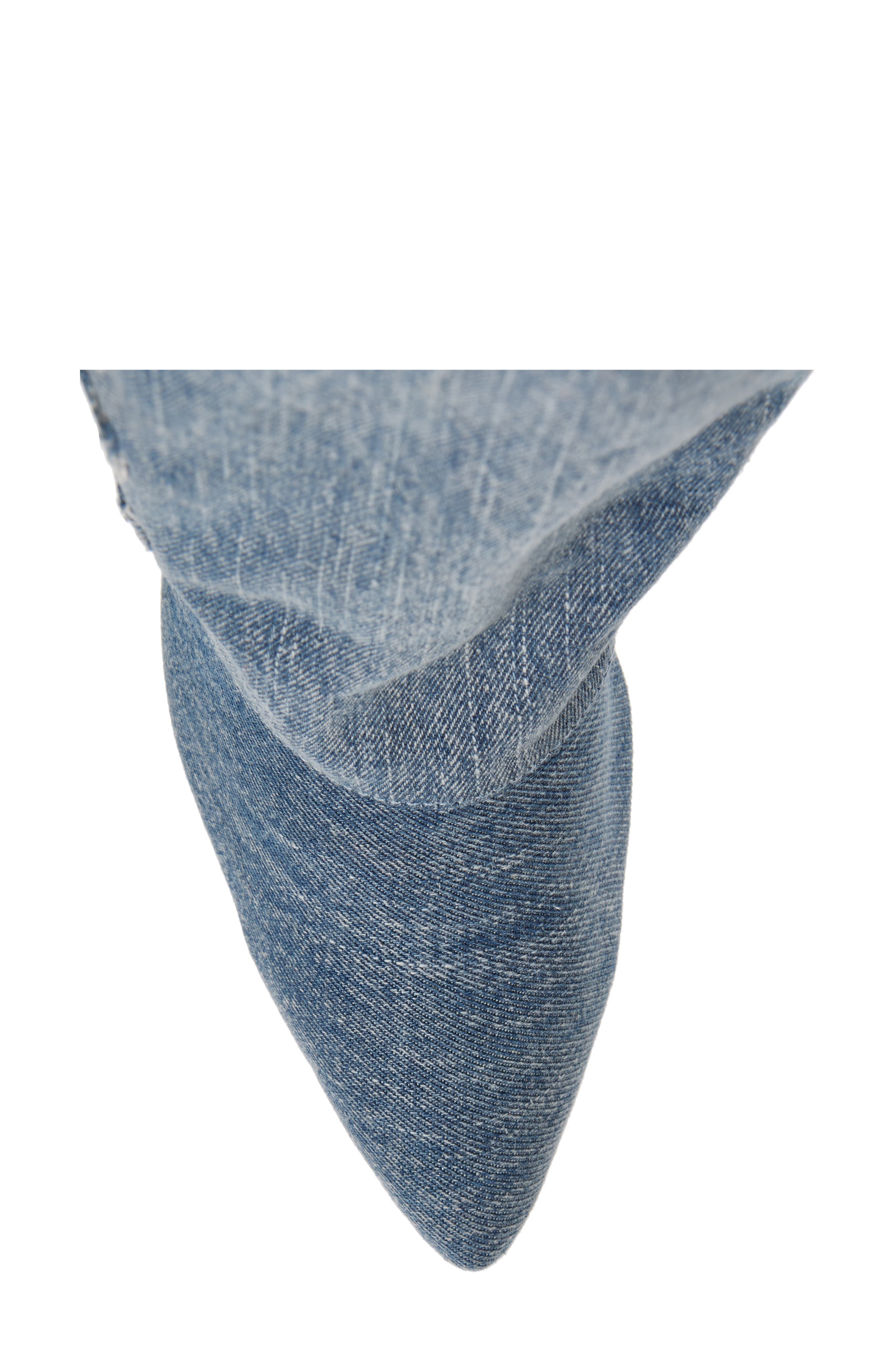 AZALEA WANG Risna Belted Foldover Denim Pointed Toe Boot, Alternate, color, 