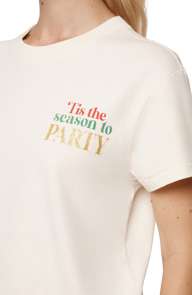 Wildfox Jaime Tis the Season T-Shirt, Alternate, color, Eggnog