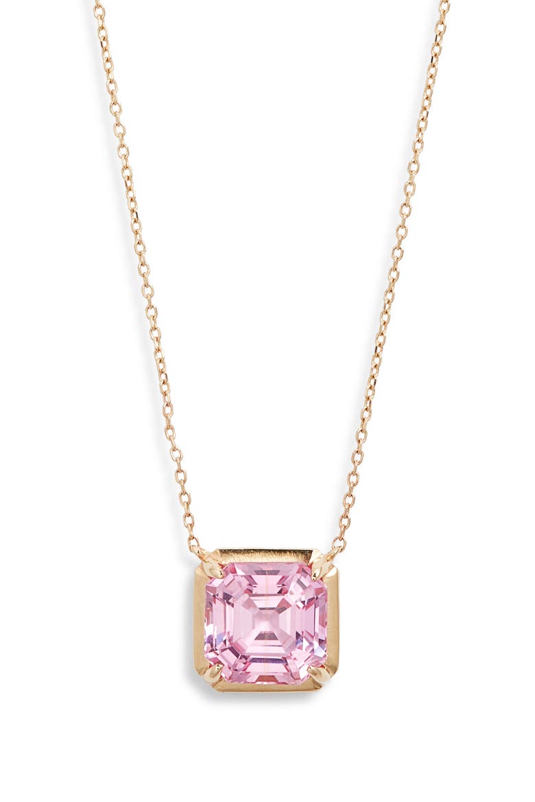 Cléo Carré Daniela Grande Pendant Necklace, Main, color, PINK
