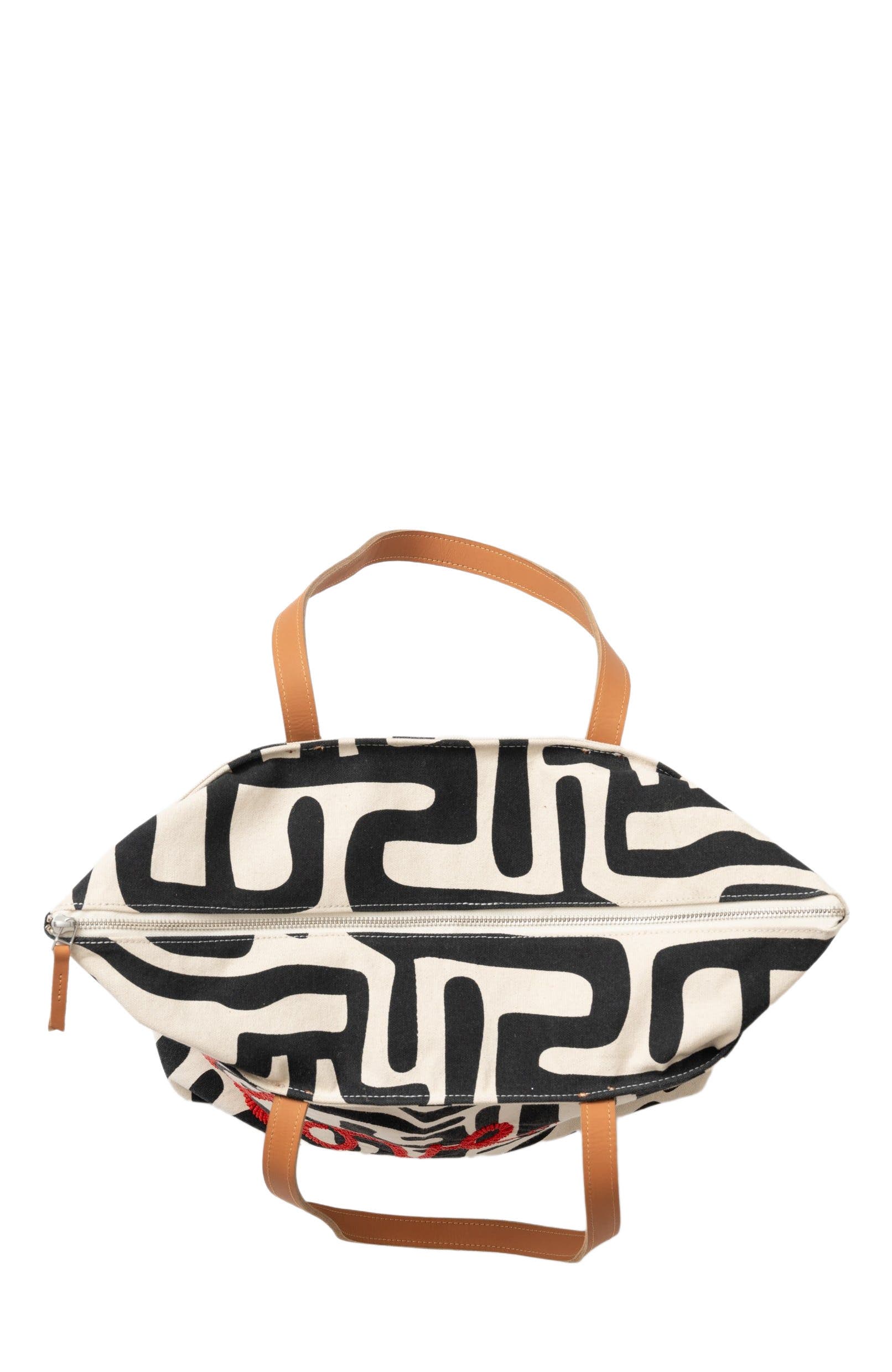 Ubuntu Life Go-To Tote with Beaded Red Love, Alternate, color, Black Kuba