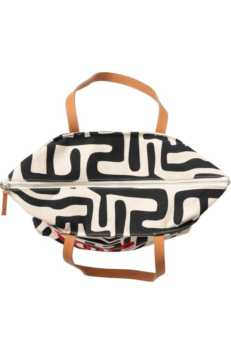 Ubuntu Life Go-To Tote with Beaded Red Love, Alternate, color, Black Kuba