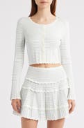 LoveShackFancy Media Stripe Pointelle Cardigan