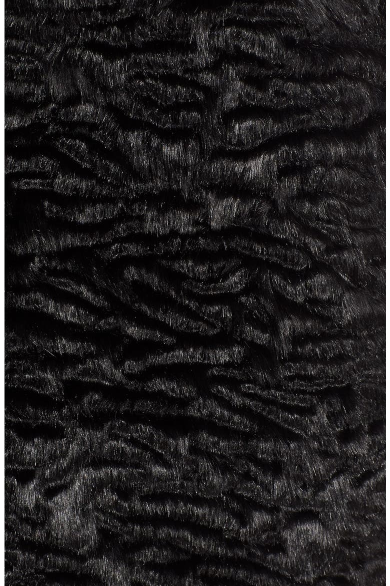 Faux Persian Lamb Coat, Alternate, color, BLACK