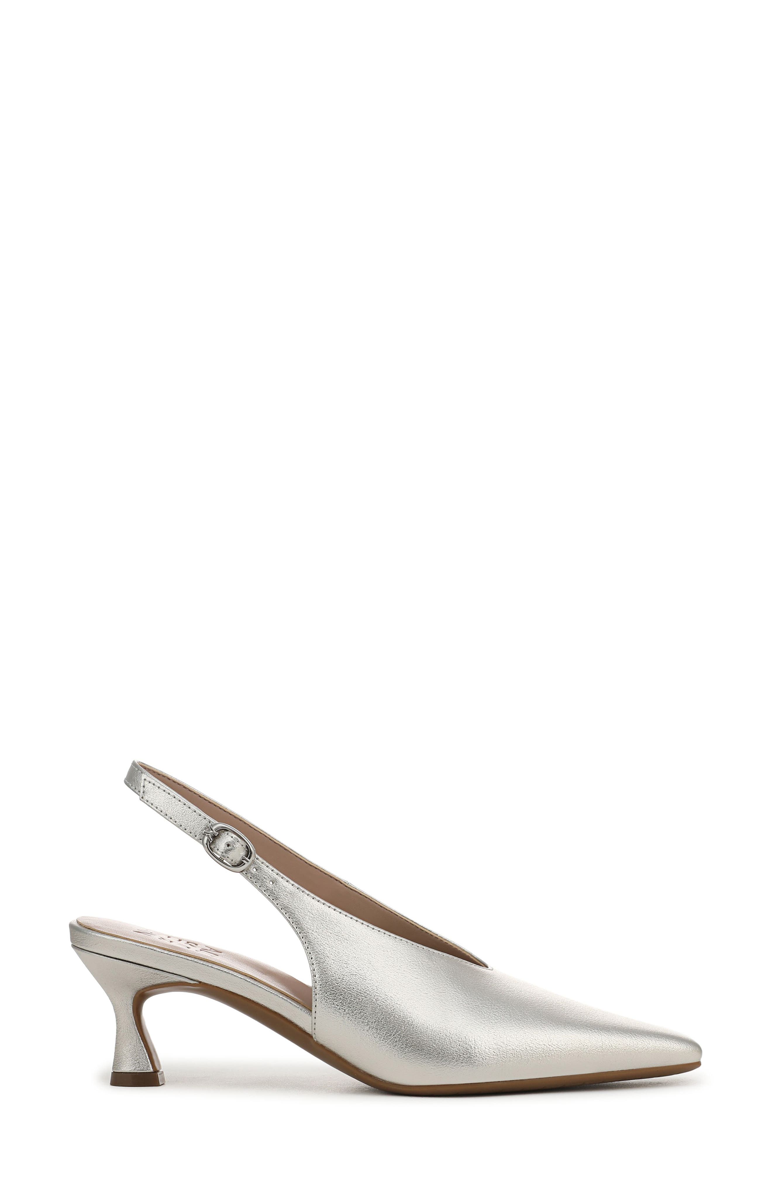 Naturalizer Embry Slingback Pump, Alternate, color, Silver Sand Faux Leather