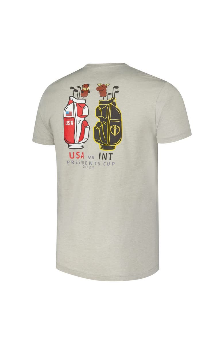IMPERIAL Men's Imperial Heather Gray 2024 Presidents Cup Golf Bag T-Shirt, Alternate, color,