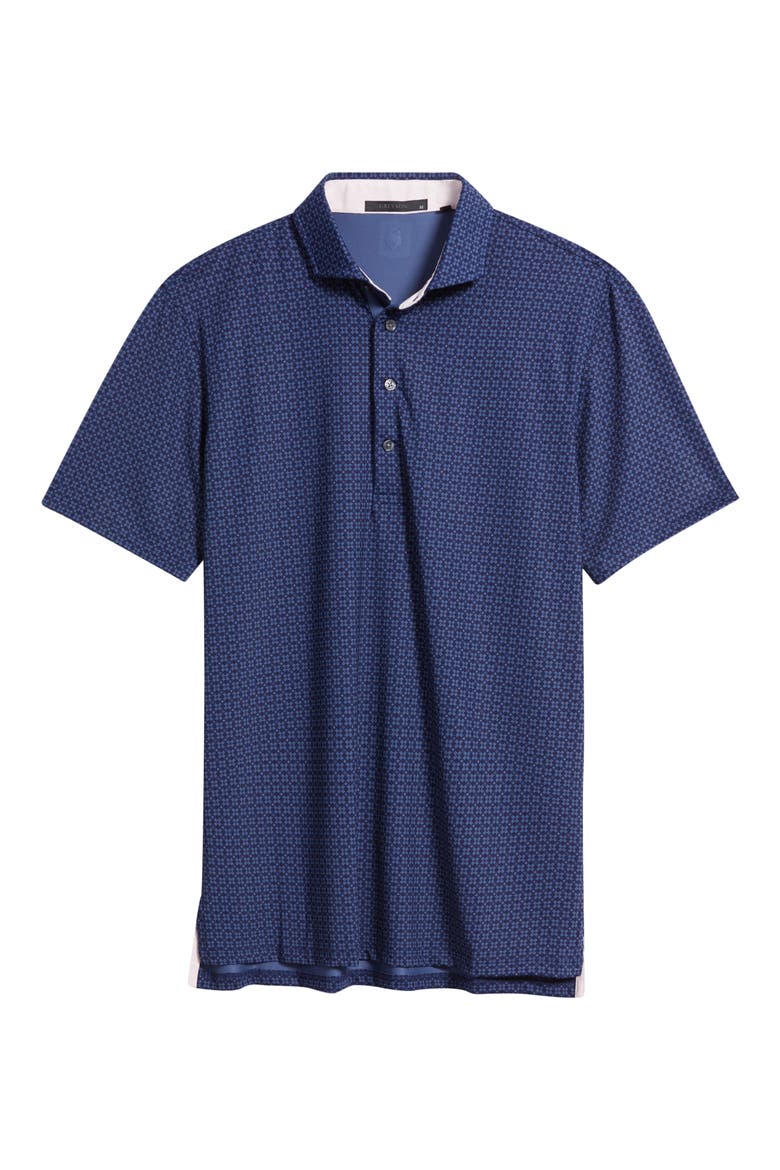 Ghost Thistle Geo Print Performance Golf Polo, Alternate, color, MALTESE BLUE