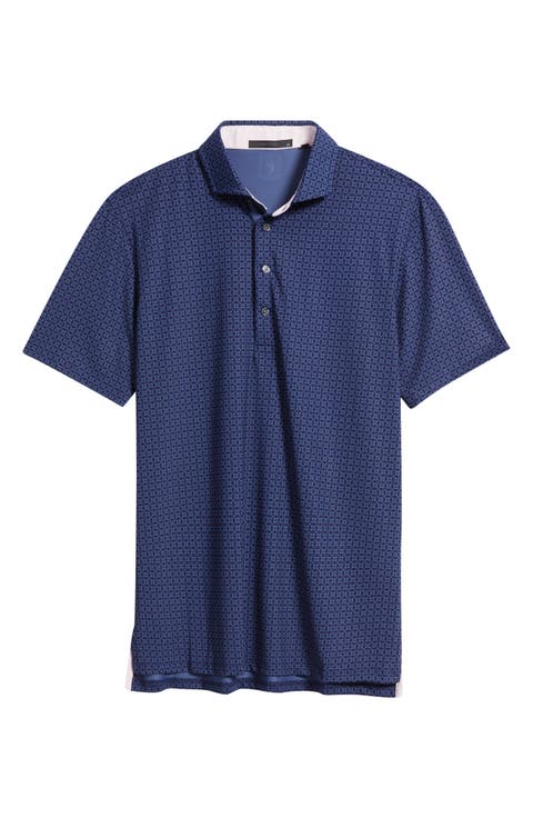 Ghost Thistle Geo Print Performance Golf Polo