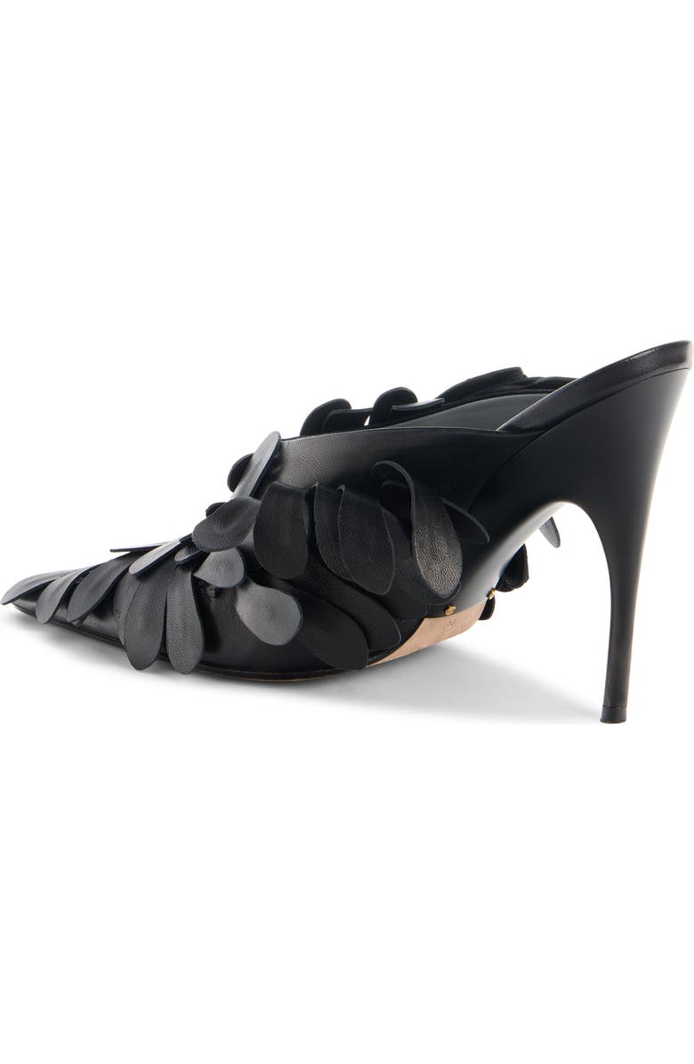 Balenciaga Duchesse Floral Petal Pointed Toe Mule, Alternate, color, Black/ Gold