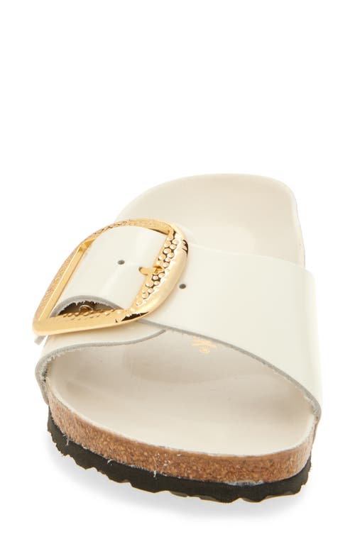 Shop Birkenstock Madrid Hammered Big Buckle Slide Sandal In Antique White