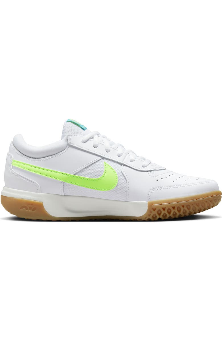 Nike Court Air Zoom Lite 3 Tennis Shoe, Alternate, color, White/ Teal/ Brown/ Lime