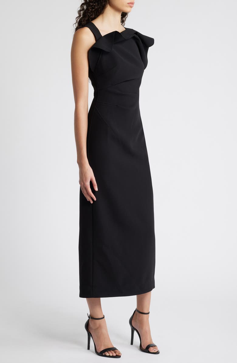 Acler Warfield Midi Dress, Alternate, color, Black