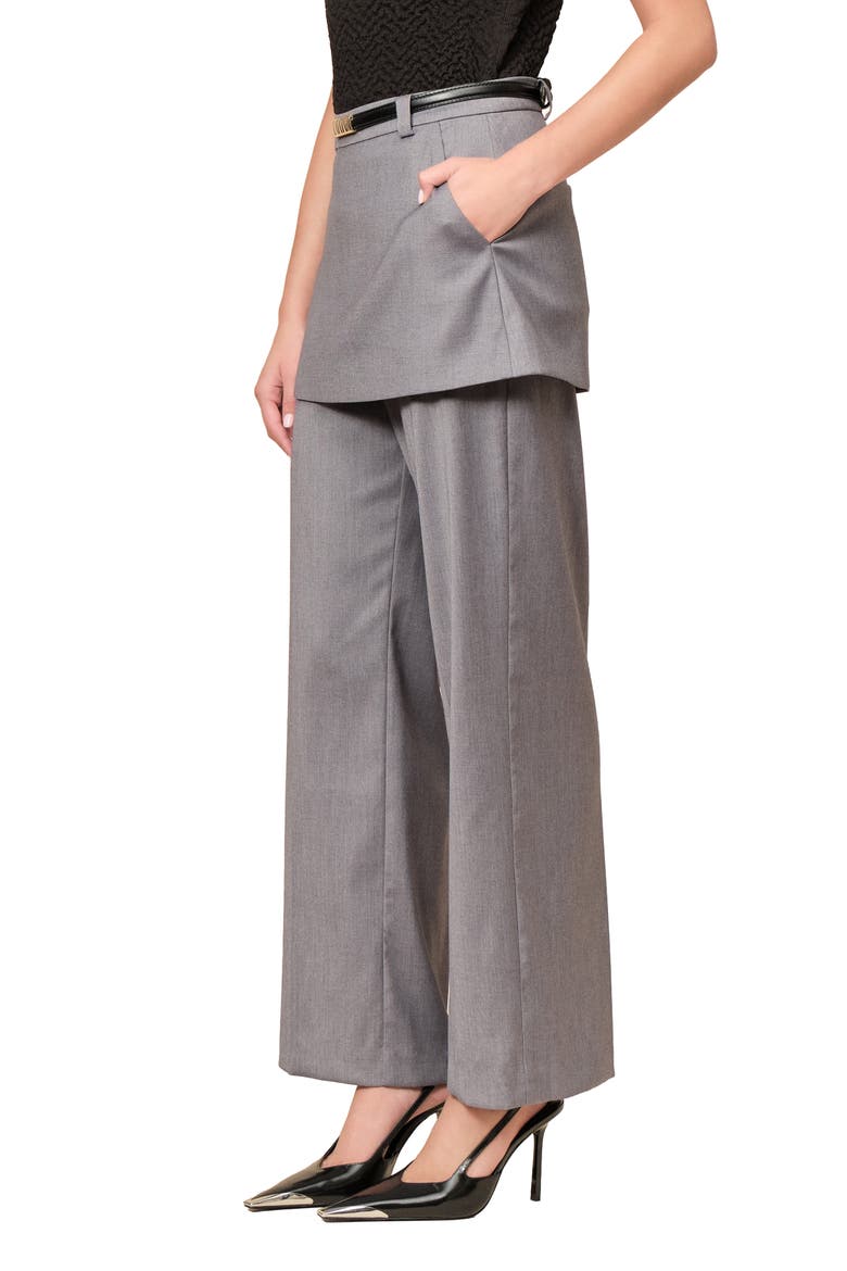 Roxy Layered Waist Wide Leg Pants, Alternate, color, GREY
