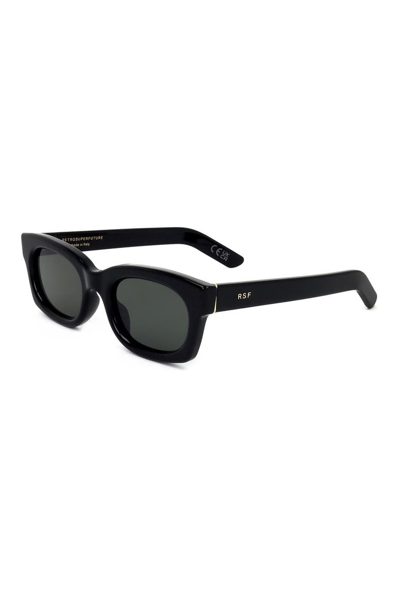 53mm Wrap Sunglasses, Alternate, color, BLACK