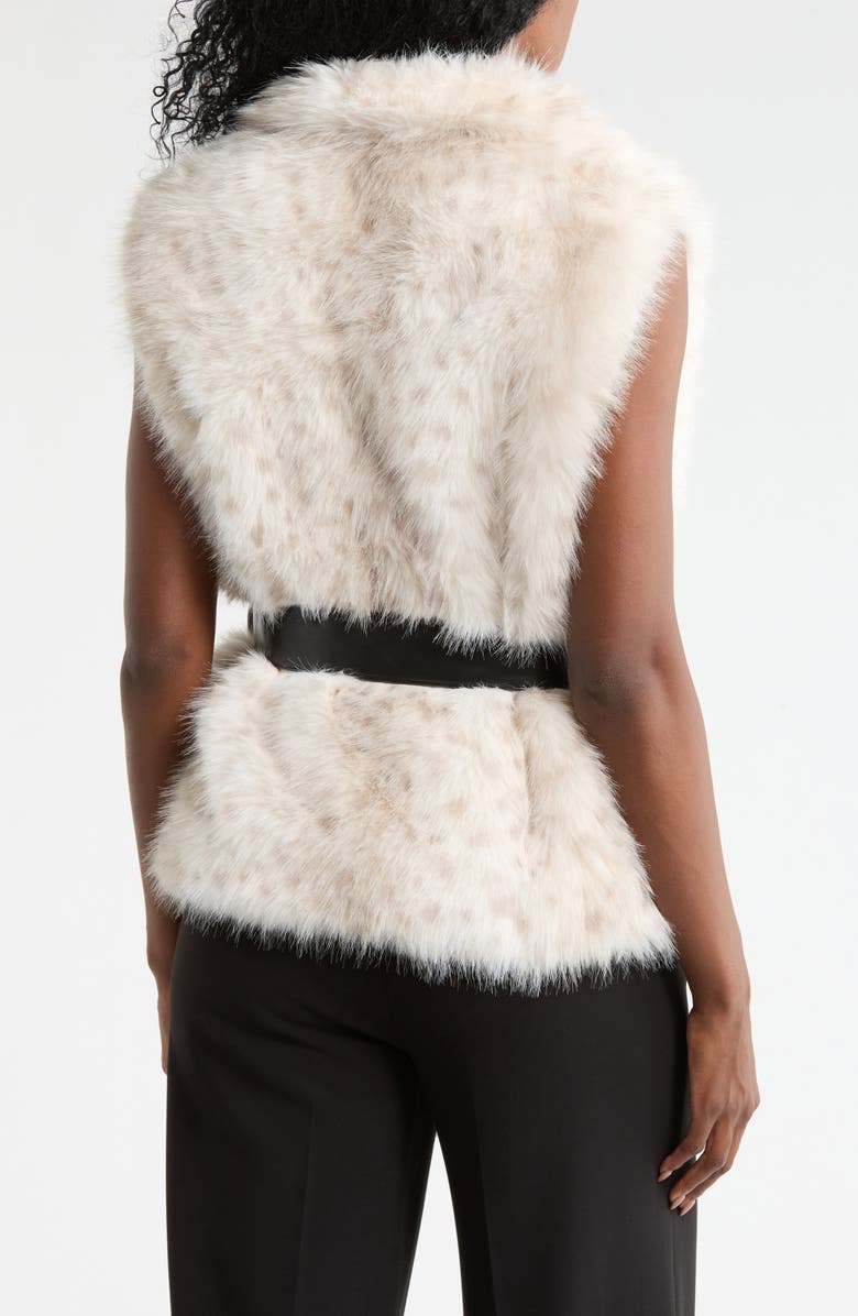 La Fiorentina Short Faux Fur Vest, Alternate, color, Beige