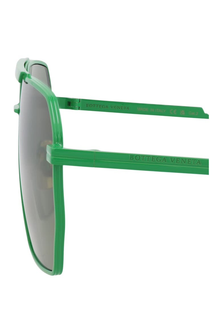 60mm Geometric Aviator Sunglasses, Alternate, color, GREEN GREEN GREEN