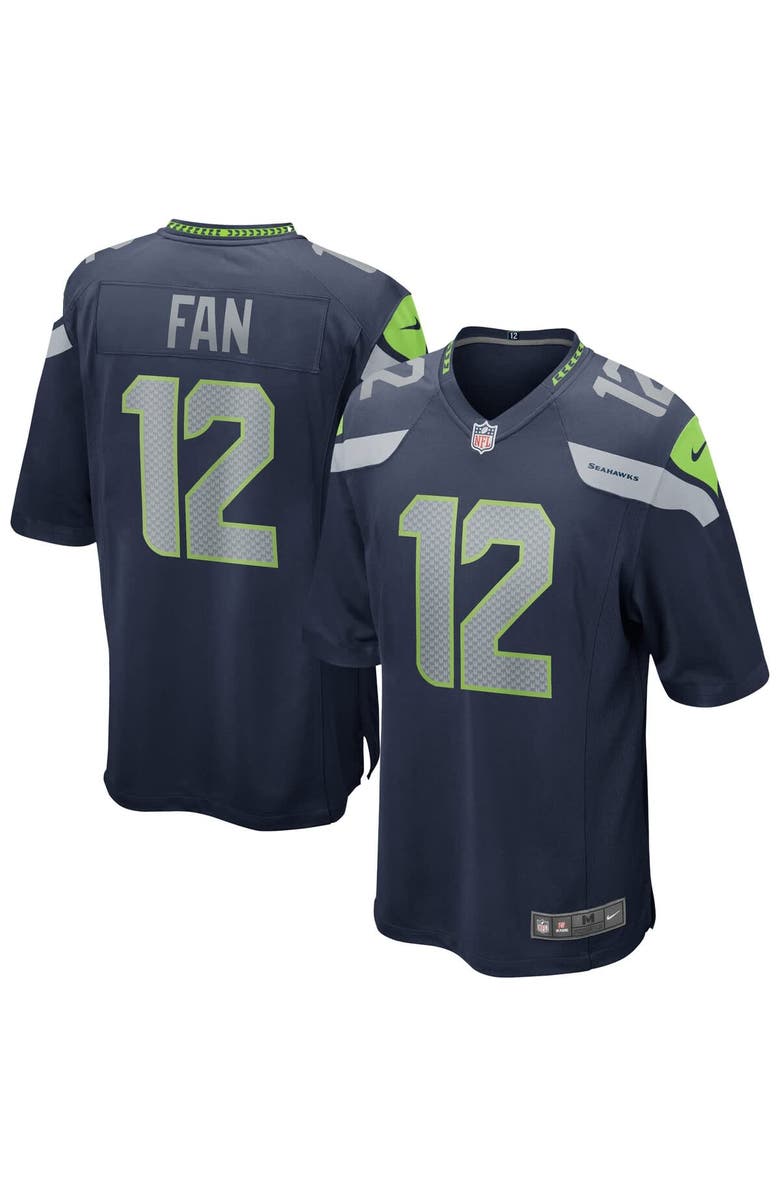 Nike Men's Nike 12s College Navy Seattle Seahawks Team Game Jersey, Alternate, color, Navy