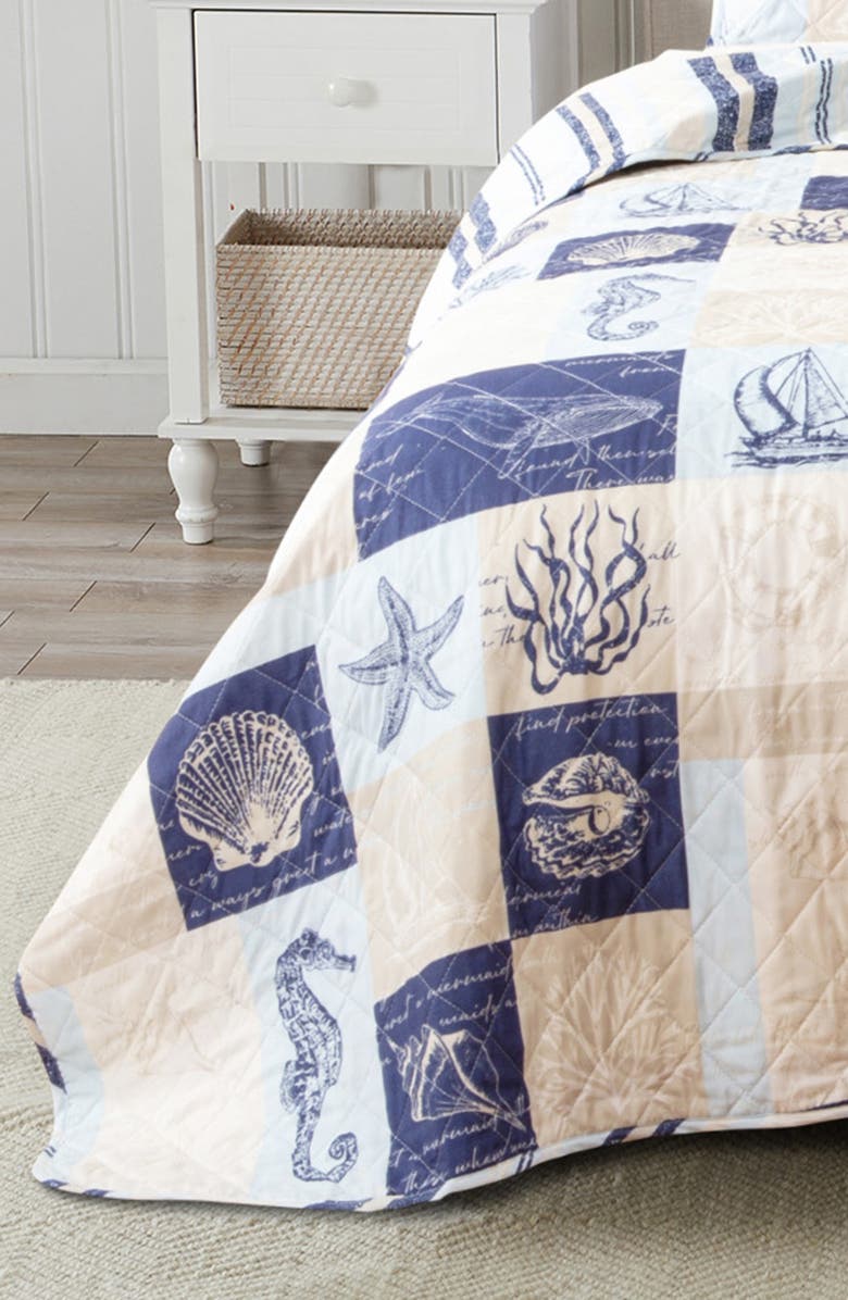 Woven & Weft Coastal Patchwork Reversible Microfiber Quilt Set, Alternate, color, Coastal Patchwork