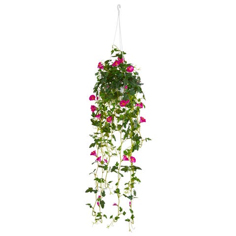 30-in Petunia Hanging Basket Artificial Plant