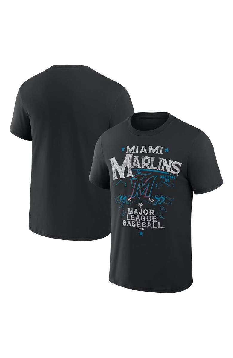 Darius Rucker Collection by Fanatics Men's Darius Rucker Collection by Fanatics  Black Miami Marlins Beach Splatter T-Shirt, Main, color, Black