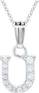 Mignonette White Topaz Pavé Initial Pendant Necklace