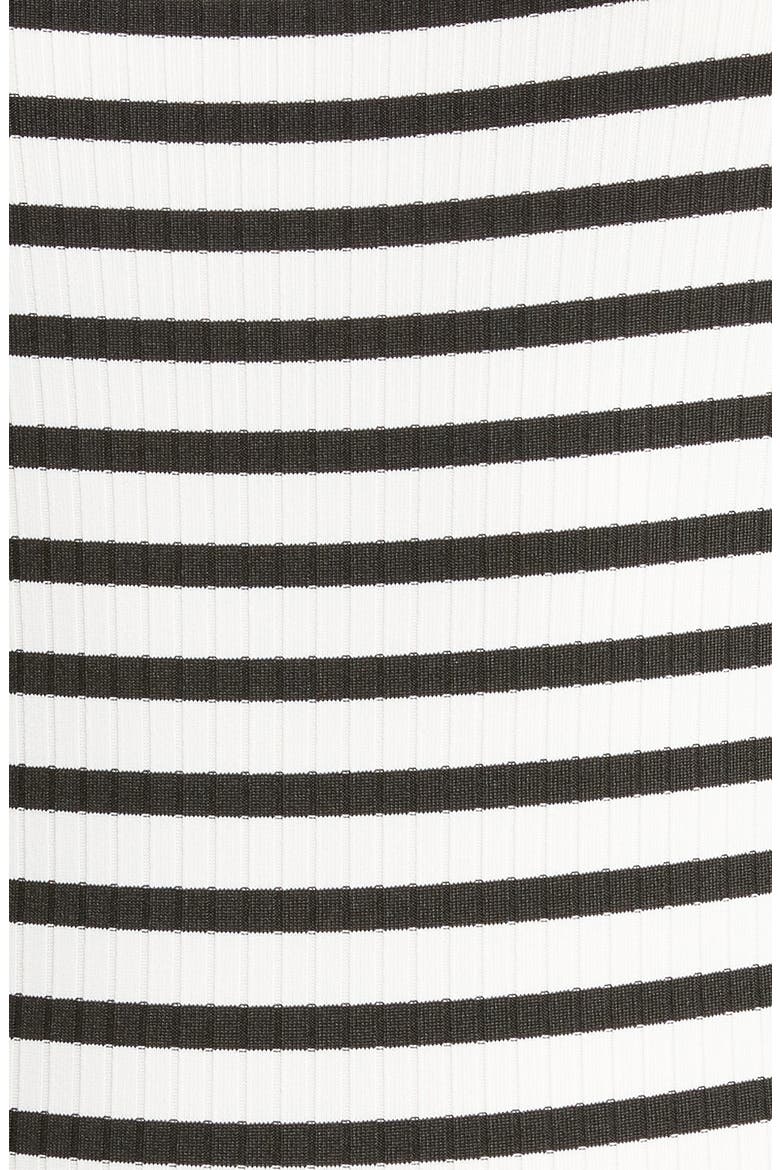 Stripe Square Neck Rib One-Piece Swimsuit, Alternate, color, BLACK/ WHITE STRIPE