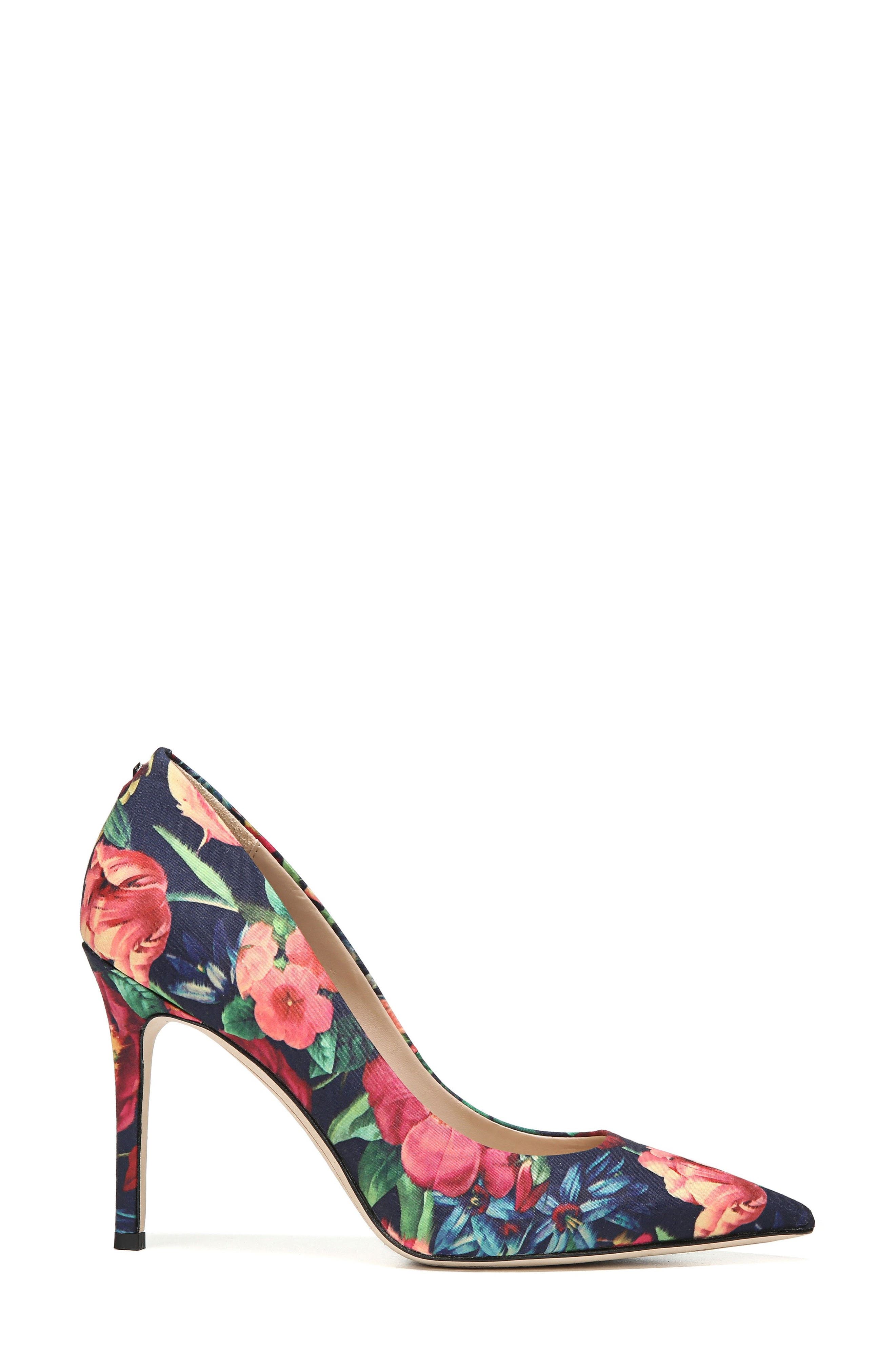 Hazel Pump, Alternate, color, NAVY FLORAL FABRIC