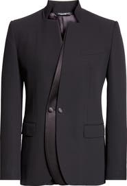 Dolce&Gabbana Double Breasted Wool & Silk Blend Gabardine Jacket