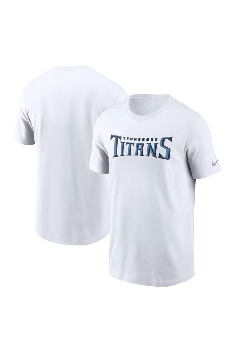 Men's Nike White Tennessee Titans Primetime Wordmark Essential T-Shirt, Main, color, White