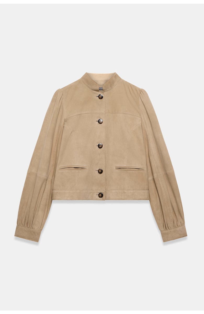 MINT VELVET Suede Puff Sleeve Jacket, Alternate, color, Tan