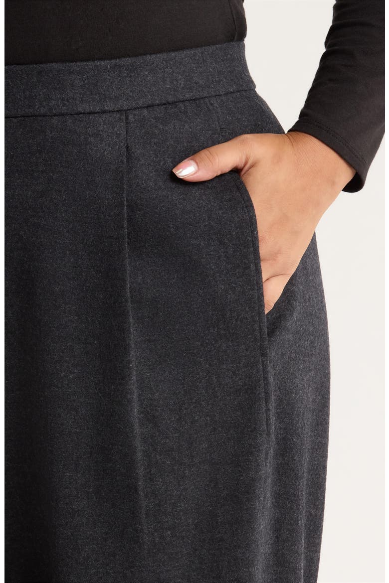 Pleated Virgin Wool Ankle Lantern Pants, Alternate, color, CHARCOAL