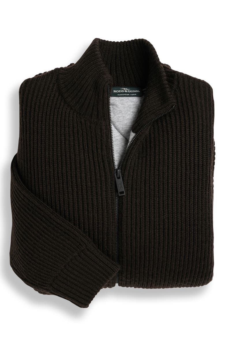 Rodd & Gunn Loke Coleridge Rib Merino Wool Zip-Up Cardigan, Alternate, color, 