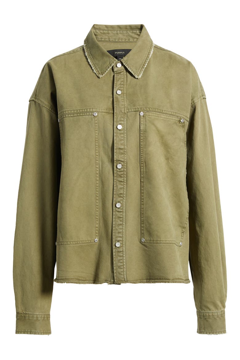 Cotton Twill Shirt Jacket, Alternate, color, GREEN