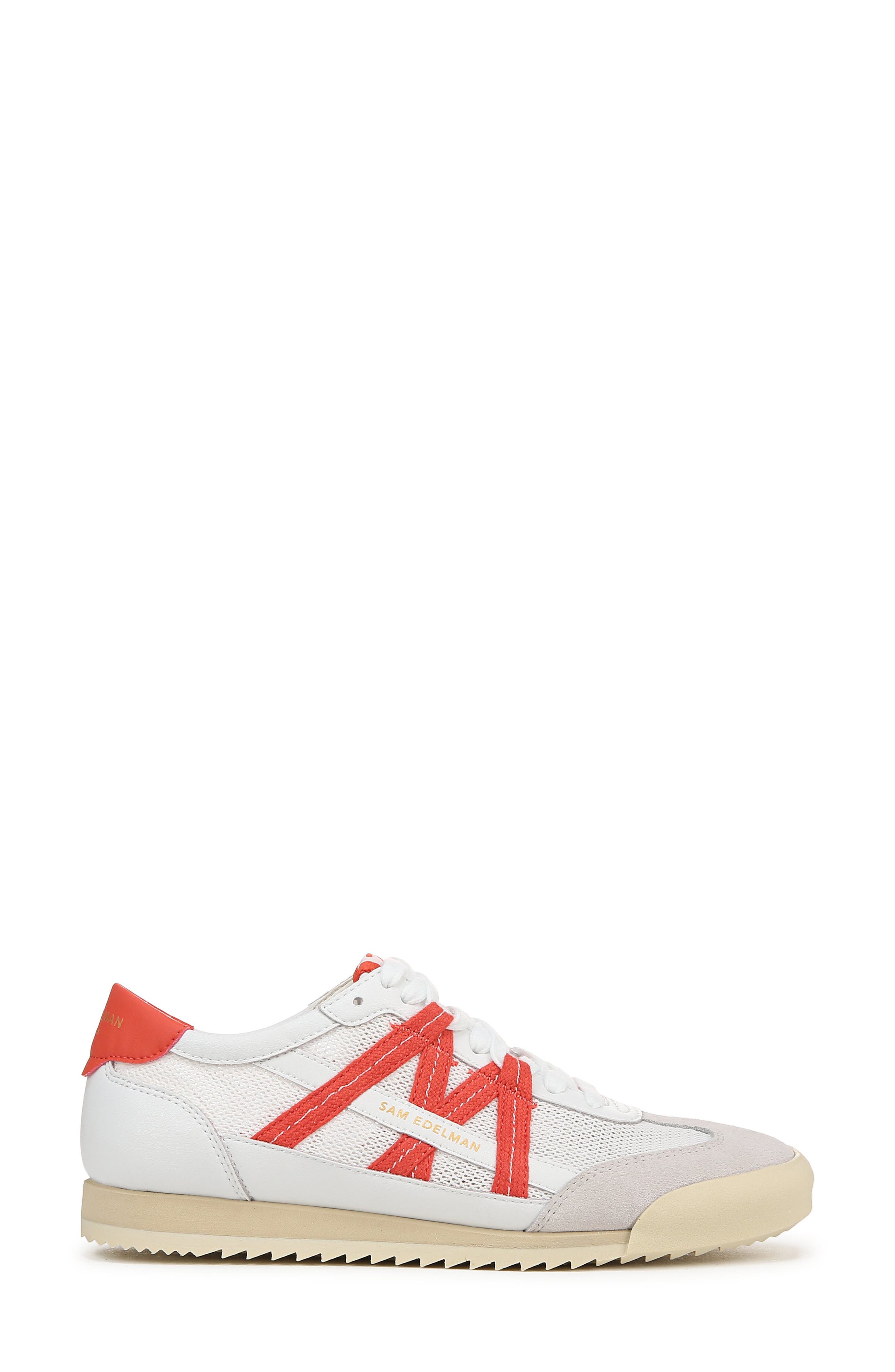 Sam Edelman Irma Low Top Sneaker, Alternate, color, White/ Persimmon