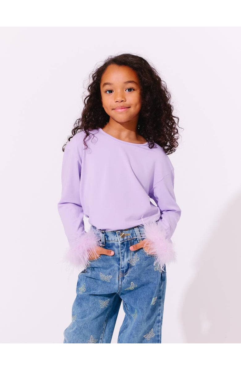 Lola + The Boys Pretty Feather Long Sleeve, Alternate, color, 
