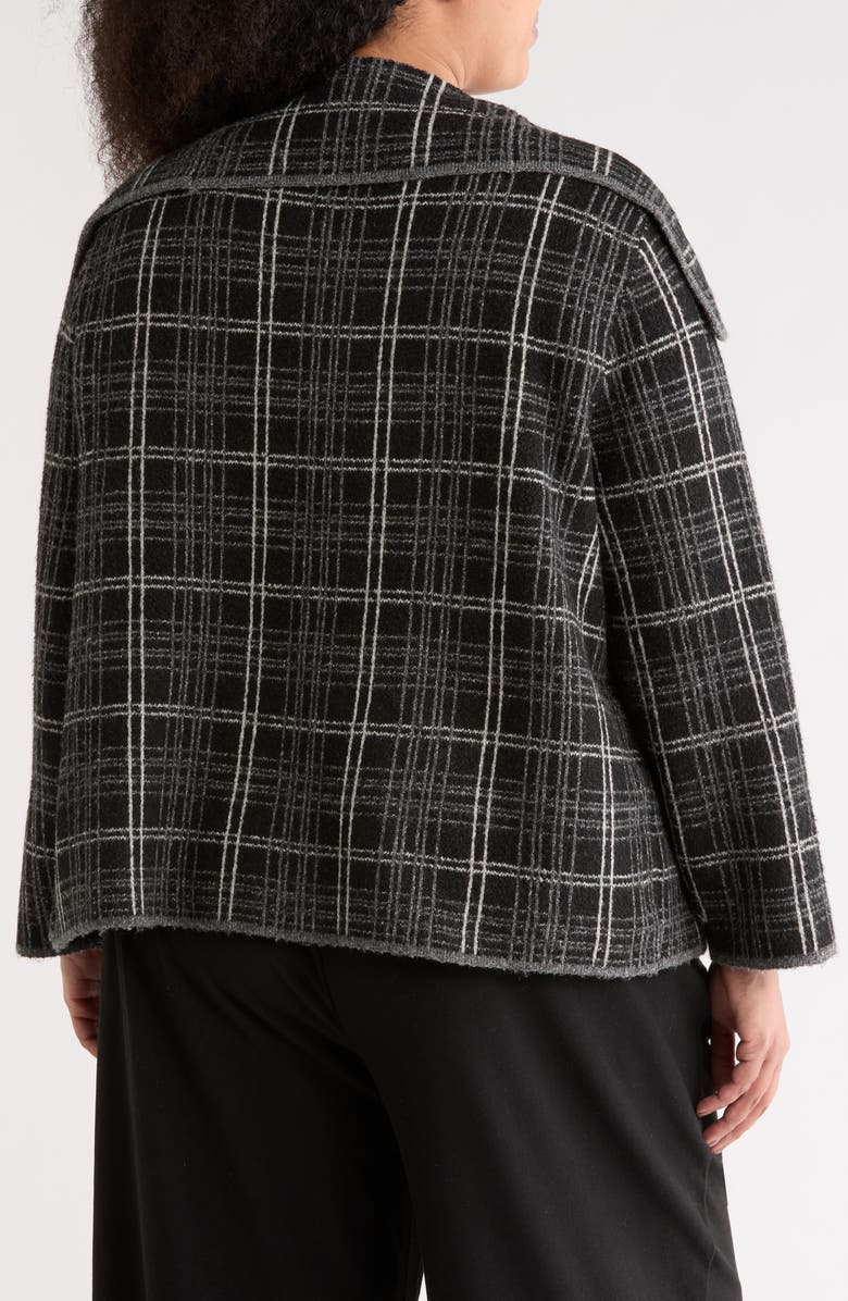 MAX STUDIO Cropped Coat, Alternate, color, Black/ Med Grey