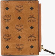 MCM Bifold Zip Card Wallet in Visetos Original