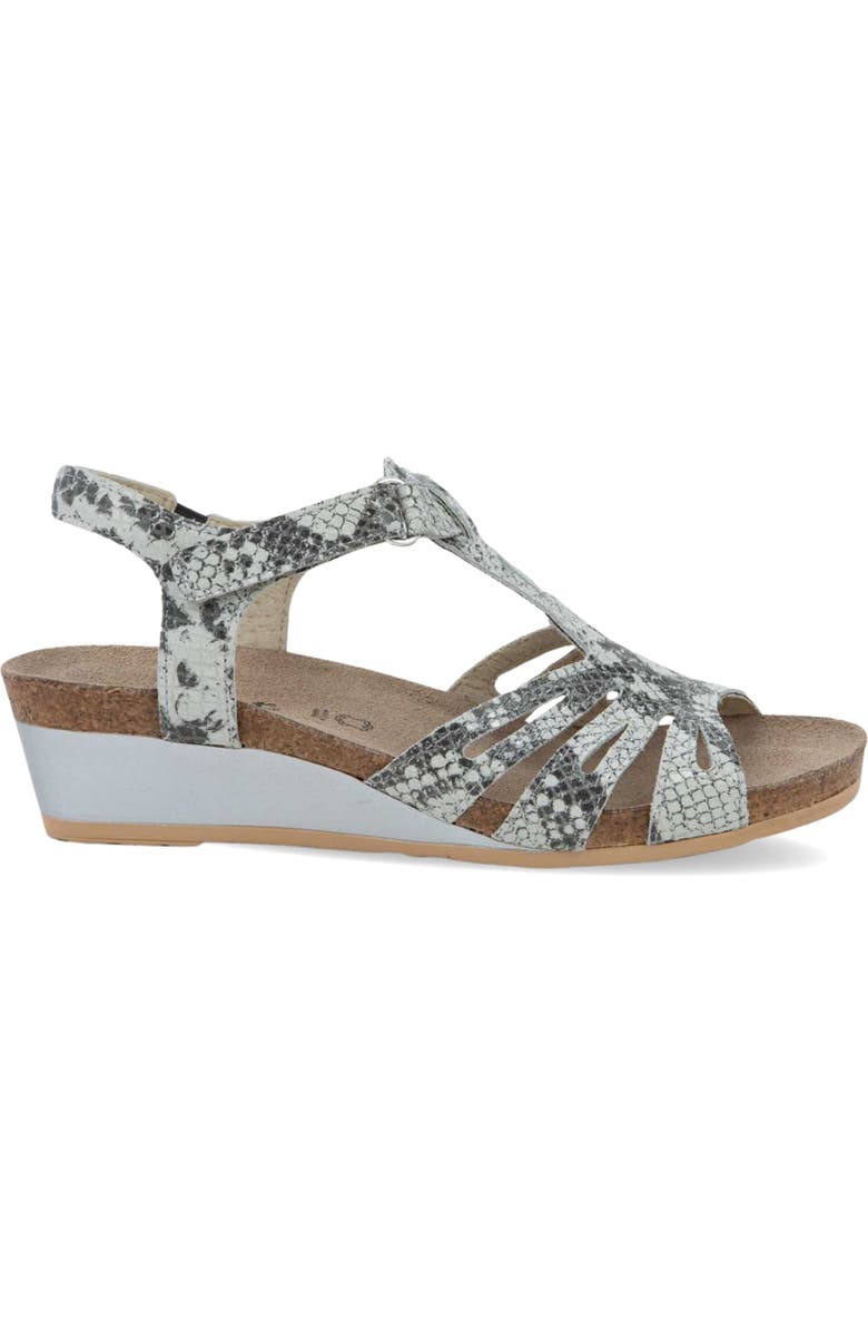 Naot Starlet Wedge Sandal, Alternate, color, Black/ White Python
