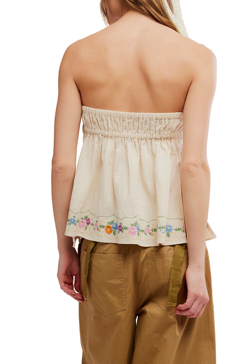 Doily Days Embroidered Strapless Cotton Top, Alternate, color, CREAM COMBO