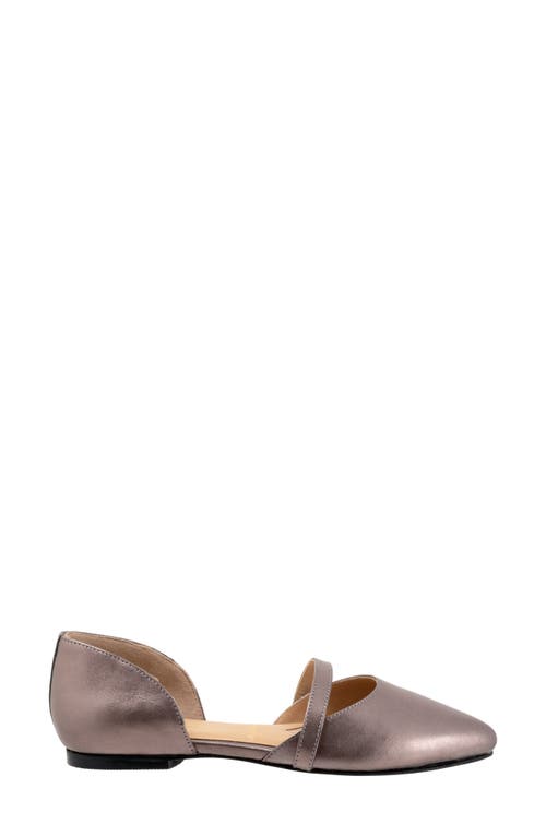 Trotters Emory D'orsay Pointed Toe Flat In Pewter
