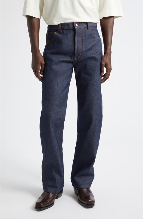 Straight Leg Denim Jeans (Raw Indigo)