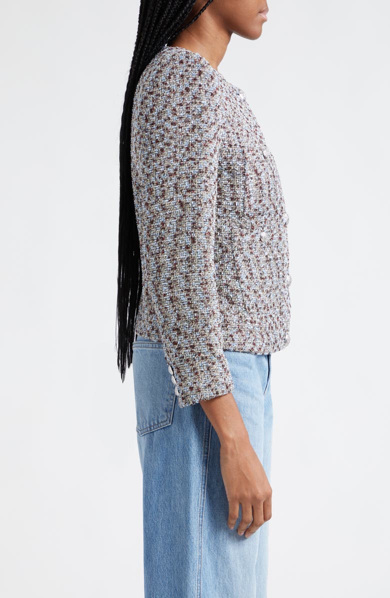 Veronica Beard Ferazia Metallic Tweed Jacket, Alternate, color,