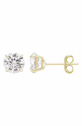 A&M 14K Gold Cubic Zirconia 5mm Stud Earrings